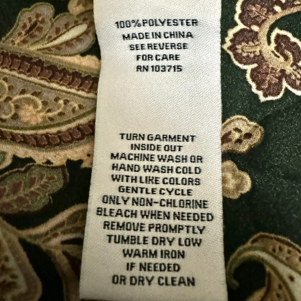 Nanette Lepore Womens  Elegant Brown and Gold Paisley Top Size L - Picture 5 of 6